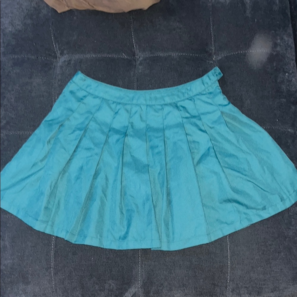 Blue Pleated Skirt